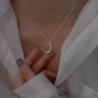 Тотална разпродажба - 50% Сребърно колие "Crescent Moon", снимка 2