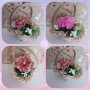 Малка кошничка с цветя за подаръци , снимка 1 - Изкуствени цветя - 44098704