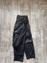 Черен с етикета модерен  кожен висока талия естествена кожа панталон тип потур потури . , снимка 2