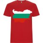 Нова мъжка тениска с Картата на България в червен цвят 
