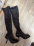Разкошни Vic Matie нови  дълги черни чизми ботуши до каляното кожени , снимка 2