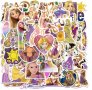 Рапунцел Rapunzel 50 бр самозалепващи лепенки стикери за украса декор картонена торта и др парти, снимка 2
