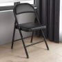 Сгъваем кожен стол със стоманена конструкция, снимка 1