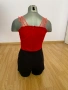 Черно-червен дамски гащеризон, снимка 11