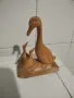 Красива дървена фигура Патица с патета, снимка 1