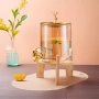 Голям диспенсър за напитки 8L с дървена стойка и златист кран, снимка 5