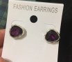 Обеци с лилави камъни, снимка 3