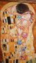 "Целувката" Густав Климт– Масло, Платно, Подпис, 80см/60см, 1969г, снимка 2