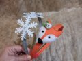 Диадема с лисица Диадема със снежинки  Ръчна изработка Диадеми Лисици Оранжева Диадема 