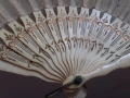 Антикварно дамско ветрило от кост и коприна 19 век, снимка 4