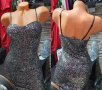Сребърна рокля с пайети , снимка 1 - Рокли - 43554273