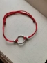 Гривна със сребърен елемент и червен конец, снимка 2