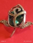 БРОШКА ЗЕЛЕНО ЦВЕТЕ ИНКРУСТАЦИЯ от СЕДЕФ и КРИСТАЛИ ЛУКС ПОДНЕСЕН АРИСТОКРАТИЧНО 52225, снимка 5