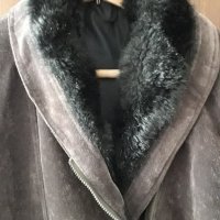 Дамско палто зимно с кожена яка р-р L-XL, снимка 1 - Палта, манта - 26830712