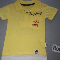 Комплект за бебе момче в жълто с дънки, снимка 2 - Комплекти за бебе - 32865487