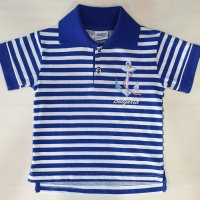 Нова детска моряшка блуза/риза с трансферен печат Котва, с яка от 1 годинка до 15 години, снимка 4 - Детски Блузи и туники - 29029482