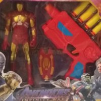 Комплект фигурки + пистолети с меки стрелички (Spiderman & Iron Man- Marvel, Nerf), снимка 2 - Фигурки - 39952232