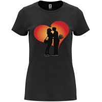 Нова дамска тениска със Сърце (Love) в черен цвят, снимка 1 - Тениски - 44049433