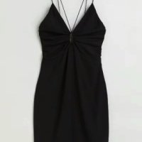 Дамска черна рокля с лек блясък Н&М , снимка 1 - Рокли - 40572630