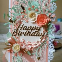 Картичка за рожден ден, юбилей, сватба, ръчна изработка, снимка 3 - Други - 23087654