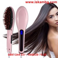 Йонизираща четка Fast Hair Straightener за изправяне и изсушаване на коса, снимка 12 - Преси за коса - 28384630