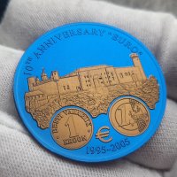 Възпоменателна монета  5 Dollars 10th Anniversary - Euro , снимка 5 - Нумизматика и бонистика - 44099274