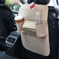 Мултифункционален органайзер за седалка на автомобил Бежов с 6 джоба, снимка 4 - Аксесоари и консумативи - 43482131
