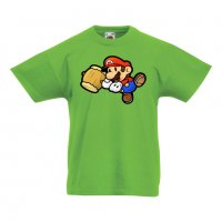 Детска тениска Супер Марио Paper Mario Hammer, снимка 4 - Детски тениски и потници - 33089284