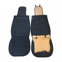 Комплект кожени калъфи за автомобил Automat, Универслни, 2бр к-т, Черно със синьо, снимка 2 - Аксесоари и консумативи - 32463134