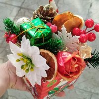 🎄🎁Ново🎁🎄Празнични кутия със сапунени цветя и декорация, снимка 4 - Коледни подаръци - 43250638