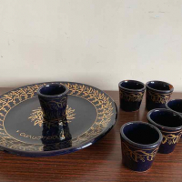 Керамична чиния с керамична чашка , снимка 2 - Антикварни и старинни предмети - 36544138