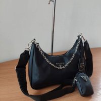 Луксозна Черна чанта Prada-SG-T12, снимка 4 - Чанти - 42967522