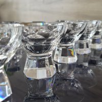 Антикварни рядки емски кристални 24% чаши за ликър/ракия Peill Glaser Германия, снимка 2 - Чаши - 40404632