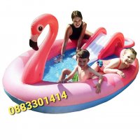 Басейн с пързалка Фламинго Воден кът за игра, снимка 1 - Басейни и аксесоари - 33403962