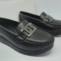  Дамски черни мокасини Ezel Shoes на платформа, снимка 4 - Дамски ежедневни обувки - 39200925