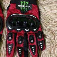 Чисто нови ръкавици за мотор Monster с протектори/Черно с червено/Размер L, снимка 4 - Аксесоари и консумативи - 43975519