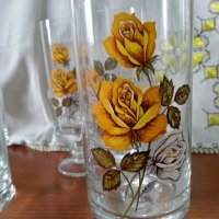 Ретро стъклени чаши , снимка 3 - Антикварни и старинни предмети - 40780674