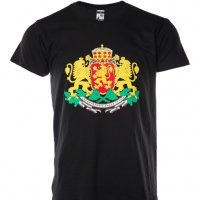 Нова мъжка черна тениска с релефен трансферен печат Герб на България , снимка 13 - Тениски - 28017520