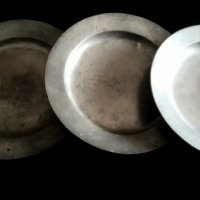 Викториански метални чинии -Zinn, снимка 3 - Антикварни и старинни предмети - 37303835
