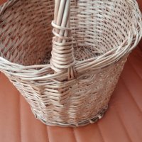 Стара плетена кошница, обла, снимка 7 - Антикварни и старинни предмети - 43426848