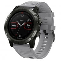 Силиконова каишка GARMIN Fenix 7, 7X черен цвят, снимка 8 - Каишки за часовници - 35579905