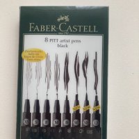 Тънкописци комплект 8 PITT Artist Pens black - Faber Castell, снимка 1 - Други - 40804048