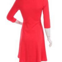 Свободен модел рокля с дълъг ръкав в червено Есмара, снимка 2 - Рокли - 28691878