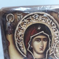 Икона на платно А5 на Пресвета Майка Богородица Закрилница - ръчна изработка . Модел Г. , снимка 6 - Икони - 37797086