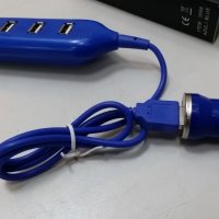 Хъб USB 4-ports+USB зарядно за кола, снимка 2 - Зарядни за кола - 26769878