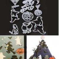 11 бр Хелоуин Halloween пластмасови резци форми печат украса фондан торта декор, снимка 1 - Форми - 26853027