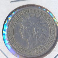 Френска Гваделупа 1 франк 1903 година, много рядка, снимка 2 - Нумизматика и бонистика - 40054601