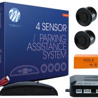 3000051274 Парктроник M-TECH Parking sensor комплект, 4 ултразвукови черни сензора компактен дисплей, снимка 1 - Аксесоари и консумативи - 28345891