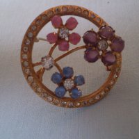 красива рядка антикварна брошка със цветя , снимка 11 - Антикварни и старинни предмети - 40106757