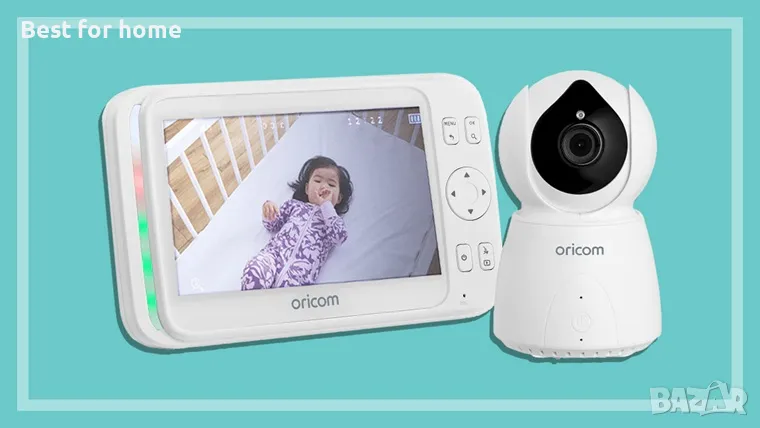 Видео- бебефон Oricom Secure 5" с бели звуци и въртяща се камера, снимка 1